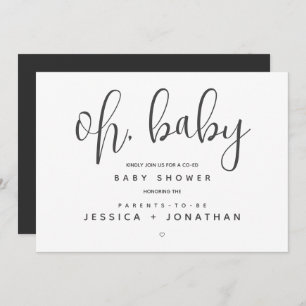Oh, baby Modern Minimalist Baby Shower Co-ed Invitation