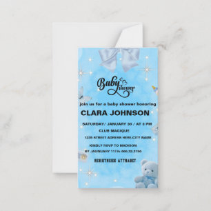 Oh Baby Modern Simple Dusty Blue Boy Baby Shower I Card