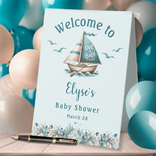 "Oh, Baby" Nautical Baby Shower Welcome Sign