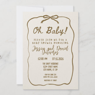 Oh Baby Neutral Baby Shower Invitation