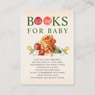 Oh Baby Pasta & Pacifiers Baby Shower Book Request Enclosure Card