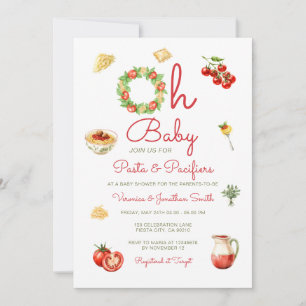 Oh Baby Pasta & Pacifiers Baby Shower Italian Food Invitation
