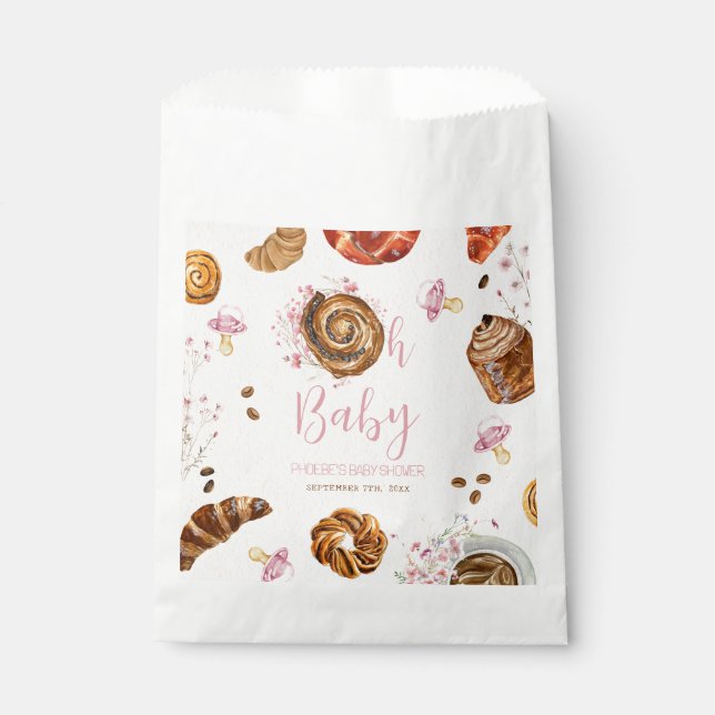 Oh Baby Pastries + Pacifiers Girl Baby Shower Favour Bags (Front)