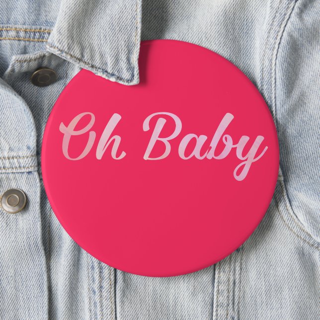 Oh Baby Personalise this Pink Girly Girl 6 Cm Round Badge (In Situ)