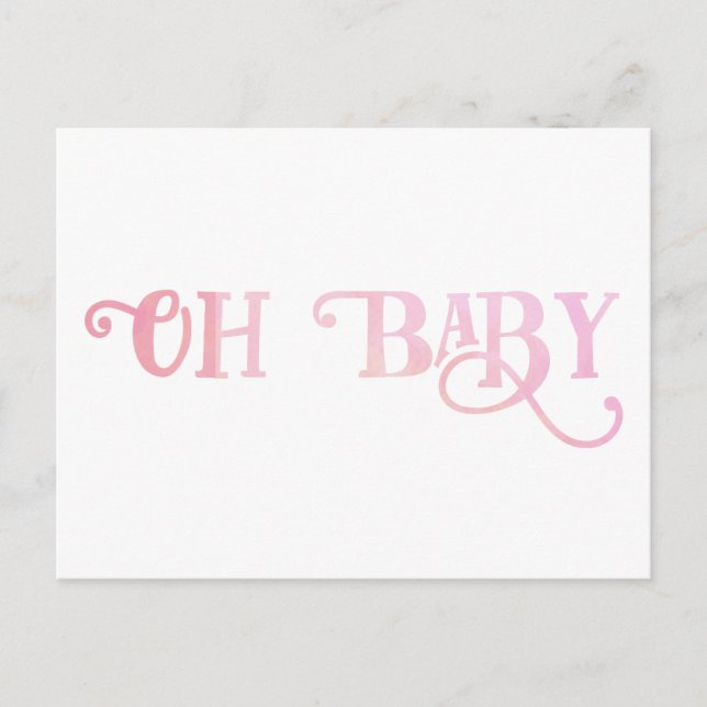 Oh Baby Personalise This Pink Girly Girl Postcard (Front)