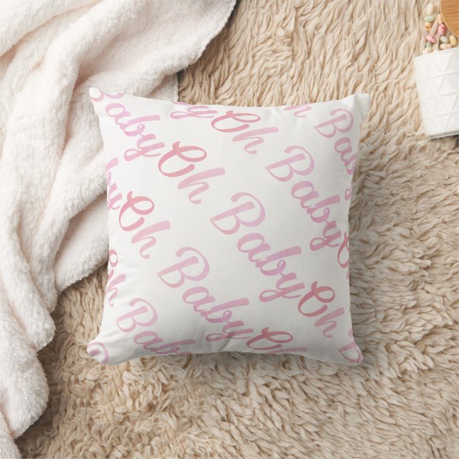 Oh Baby Personalised Pink Girly Girl Cushion (Blanket)