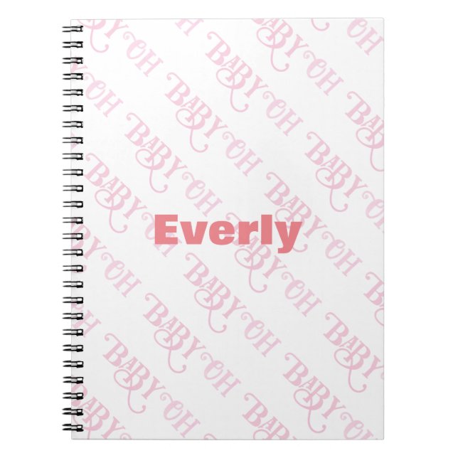 Oh Baby Personalised Pink Girly Girl Notebook (Front)