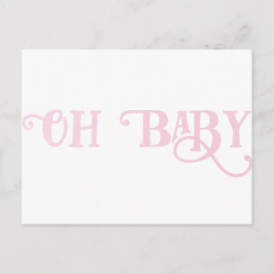 Oh Baby Personalised Pink Girly Girl Postcard