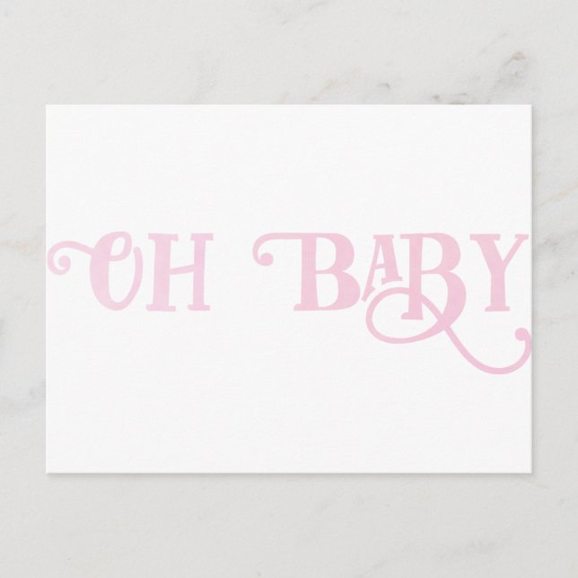 Oh Baby Personalised Pink Girly Girl Postcard (Front)
