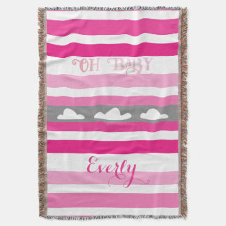 Oh Baby Personalised Pink Girly Girl Throw Blanket