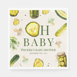 Oh Baby Pickles + Pacifiers Neutral Baby Shower Napkin