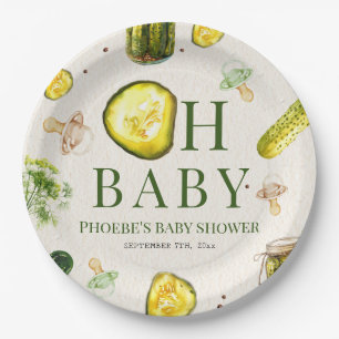 Oh Baby Pickles & Pacifiers Neutral Baby Shower Paper Plate