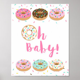 Oh Baby! Pink Doughnut Sprinkle Shower Sign
