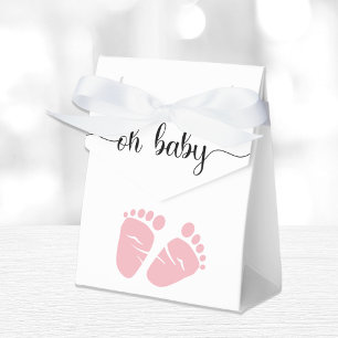 Oh Baby Pink Feet Baby Girl Shower Favour Box