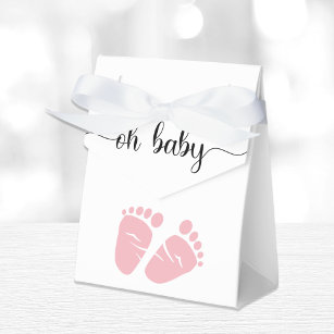 Oh Baby Pink Feet Baby Girl Shower Favour Box