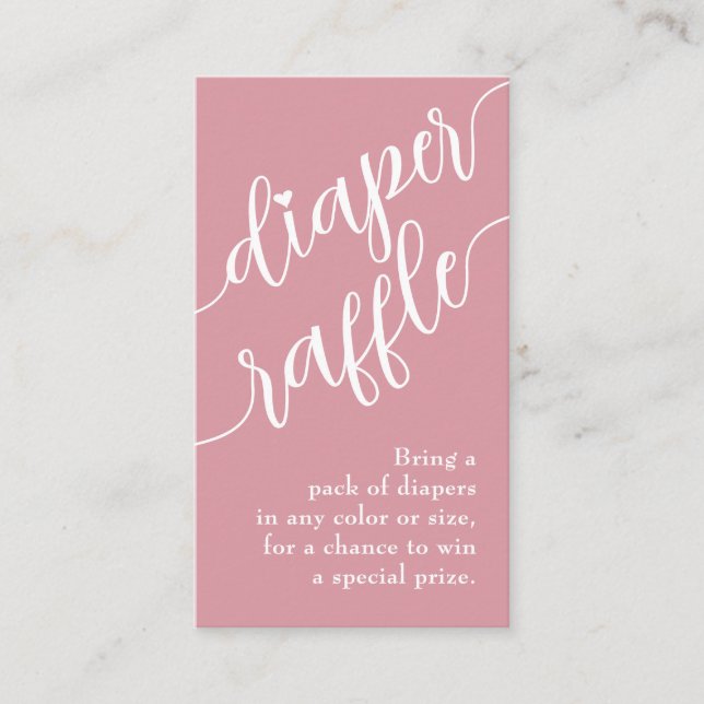Oh Baby! Pink Girl Baby Shower Diaper Raffle Enclosure Card (Front)
