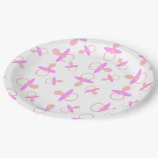Oh Baby Pink Pacifiers Paper Plate