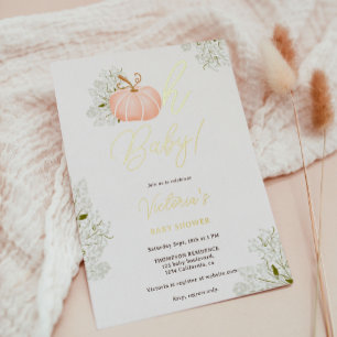 Oh Baby pink pumpkin floral girl baby shower