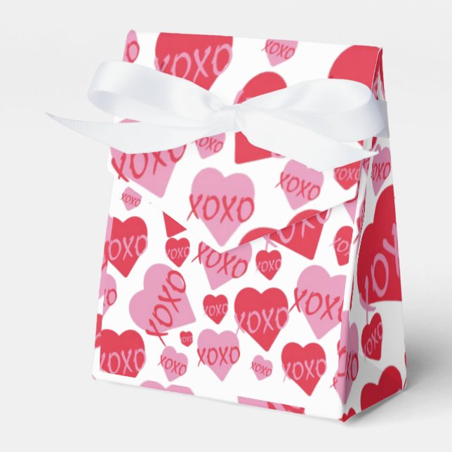 Oh Baby Pink Red Sweethearts Baby Shower White Favour Box (Front Side)