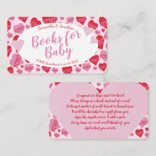 Oh Baby Pink Red Sweethearts Books for Baby Enclosure Card