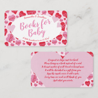 Oh Baby Pink Red Sweethearts Books for Baby Enclosure Card