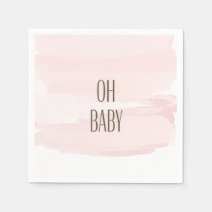 Oh Baby  Pink Splash Baby Shower Napkins