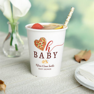 Oh Baby Pizza and Pacifiers Baby Shower Paper Cups