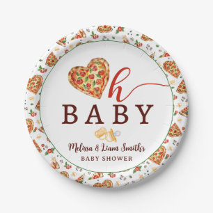 Oh Baby Pizza and Pacifiers Baby Shower Paper Plate