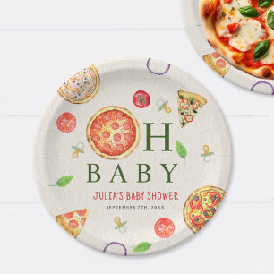Oh Baby Pizza + Pacifiers Baby Shower Paper Plate