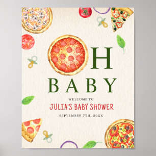 Oh Baby Pizza + Pacifiers Baby Shower Poster