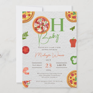 Oh Baby Pizza Pacifiers chic Baby Shower Invitatio Invitation