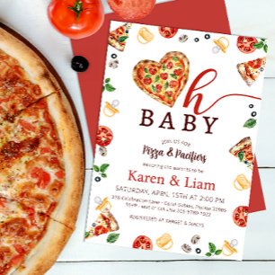 Oh Baby Pizza & Pacifiers Couples Baby Shower Invitation