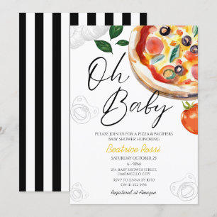 Oh Baby Pizza Pacifiers Italian Baby Shower  Invitation