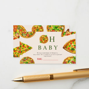 Oh Baby Pizza Tomatoes Olivia Green Baby Shower Enclosure Card