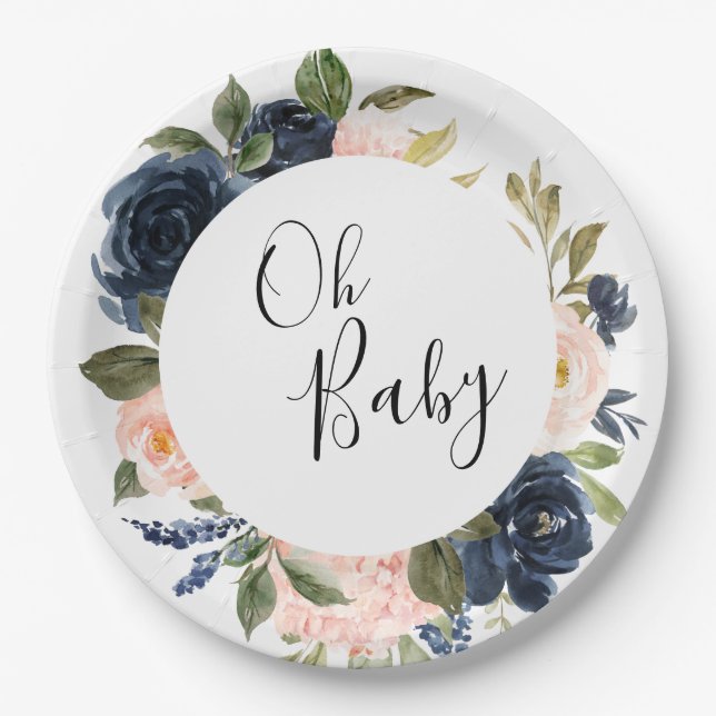 Oh Baby Plates Gender Reveal Plates (Front)