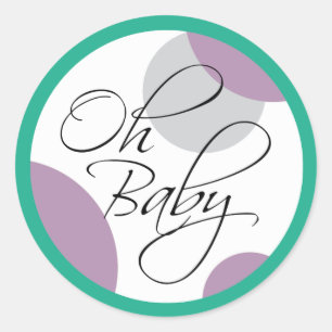 Oh Baby Posh Gender Neutral Baby Shower Classic Round Sticker