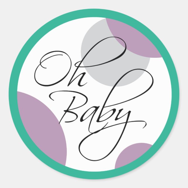 Oh Baby Posh Gender Neutral Baby Shower Classic Round Sticker (Front)