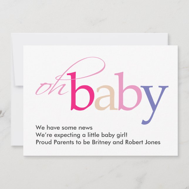 Oh Baby! Pregnancy Announcement (Front)