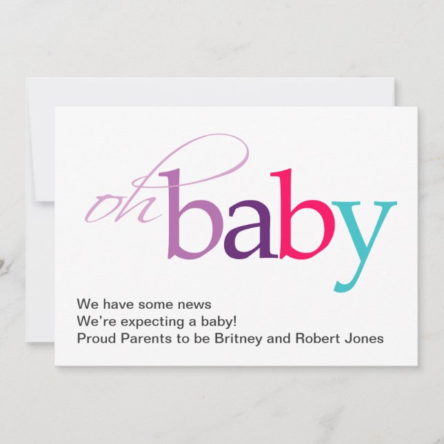 Oh Baby! Pregnancy Announcement (Front)