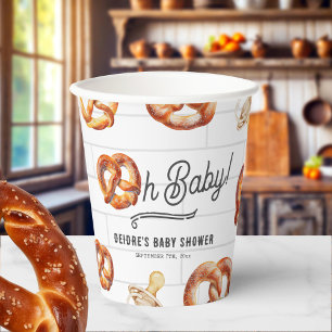 Oh Baby Pretzels & Pacifiers Neutral Baby Shower Paper Cups