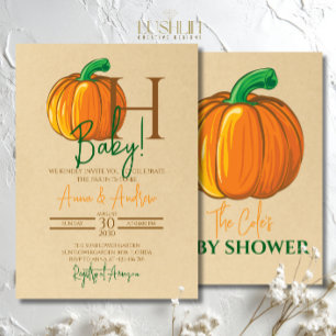 Oh Baby Pumpkin Baby Parents-to-Be Shower Invitation