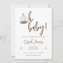 Oh Baby Pumpkin Baby Shower Invitation