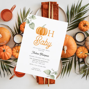 Oh Baby Pumpkin Baby Shower Invitation