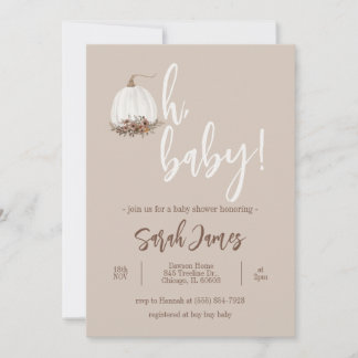 Oh Baby Pumpkin Baby Shower Invitation
