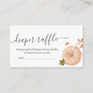Oh Baby Pumpkin Fall Baby Shower Diaper Raffle Enclosure Card
