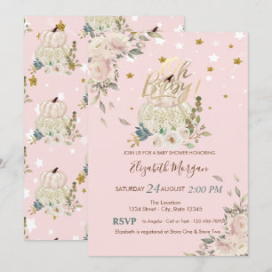 Oh Baby,Pumpkins,Stars Baby Shower  Invitation