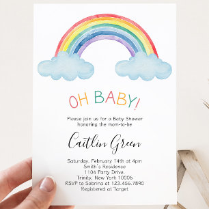 Oh Baby Rainbow Baby Shower Invitation