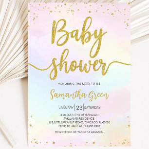 Oh Baby Rainbow Baby Shower Invitation
