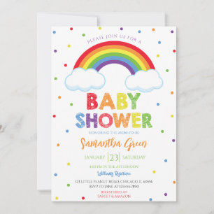  Oh Baby Rainbow Baby Shower Invitation