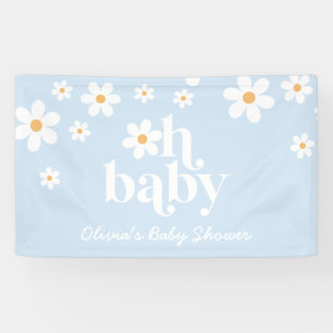 Oh Baby! Retro Daisy boho baby shower Banner